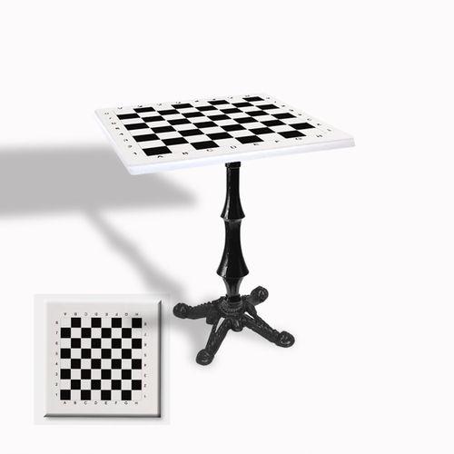 Dockers Çipa 1012 Döküm Ayak Kare Masa 70x70 cm - (Werzalit, Wermodin ve Allzalit Tabla) - Beyaz Satranç