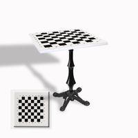 Dockers Çipa 1012 Döküm Ayak Kare Masa 70x70 cm - (Werzalit, Wermodin ve Allzalit Tabla) - Beyaz Satranç