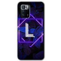 Poco x3 GT Kılıf HD Desen Baskılı Arka Kapak - Dark Neon Yaprak L Harfi