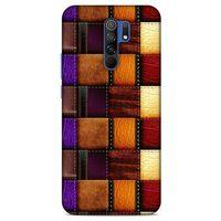 Xiaomi Redmi 9 Kılıf Patchwork (44) Tough Armor Kılıf Mor Kahve