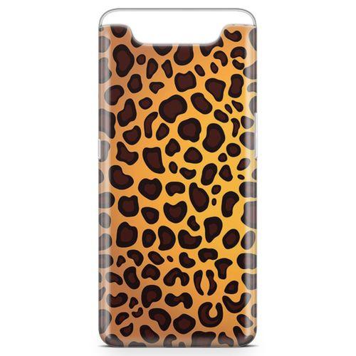 Samsung Galaxy A80 Kılıf Sarı Leopar Arka Kapak Koruma Desenli Full Koruyucu