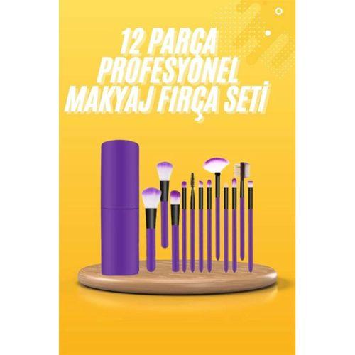 12 Parça Makyaj Fırçası Yumuşak Kıllı Profesyonel Fırça Seti Yüksek Kaliteli Pürüzsüz