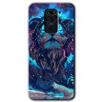 Redmi Note 9 Kılıf HD Desen Baskılı Arka Kapak - Neon Aslan