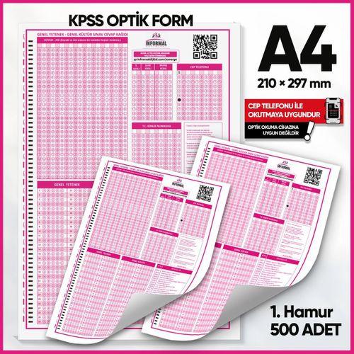 KPSS (GY-GK) Deneme Sınavları İçin 500 Adet (80 GR) Optik Form