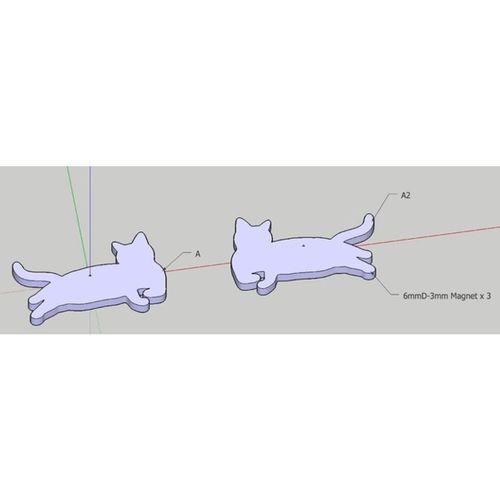 Kedi Magneti 02 Şişman Kedi 3D Baskı (Bu ürün Sadece Plastik parçadır - Almadan Önce Soru Sorabilirsiniz)