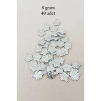 Oya Abiye Bileklik Kolye Pleksi Metalik Plastik Pul Gümüş Renk 8 gram 40 adet - BNC524