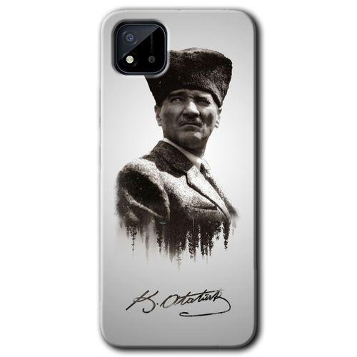 Potkal Hediye Fabrikası Realme C11 Kılıf HD Desen Baskılı Arka Kapak - Mustafa Kemal Atatürk