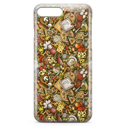 Apple iPhone 8 Plus Kılıf Doodle Restaurant Arka Kapak Koruma Desenli Full Koruyucu