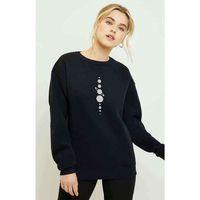 Silhouette Planets Baskılı Siyah Kadın Sweatshirt