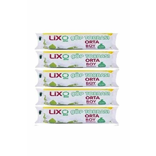 Orta Boy Çöp Torbası 55 x 60 cm 20 Li Rulo x 5 Paket = 100 Adet (Mavi)