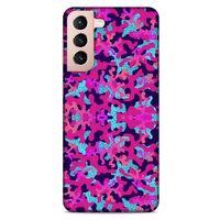 Samsung Galaxy S21 Uyumlu Kılıf Pembe Delisi (33) Hybrid Kılıf Kamuflaj