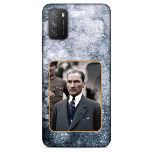 Lopard Xiaomi Poco M3 Uyumlu Kılıf Atatürk (32) Soft Silikon Kılıf
