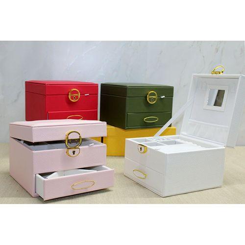 Deri Kaplamalı Makyaj Ve Takı Kutusu