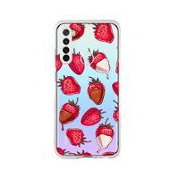 Redmi Note 8 Çikolatalı Çilek Tasarımlı Premium Şeffaf Silikon Kılıf