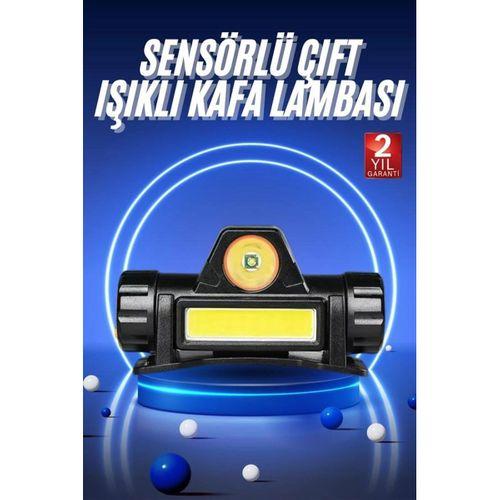 Ledli  Kafa Lambası Led Şarjlı Su Geçirmez Kafa Feneri