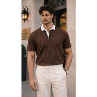 Arthur Regular Fit Nova Pike Kumaş Polo Yaka T-Shirt - Kahve