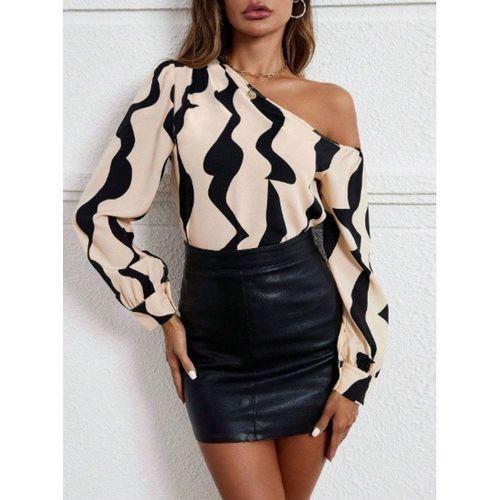 Kadın Tek Omuzdan Açık Uzun Kollu Modal Bluz