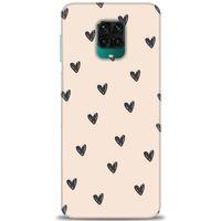 Xiaomi Redmi Note 9S Kılıf HD Baskılı Kılıf - Minik Kalpler + Tam Ekran Koruyucu