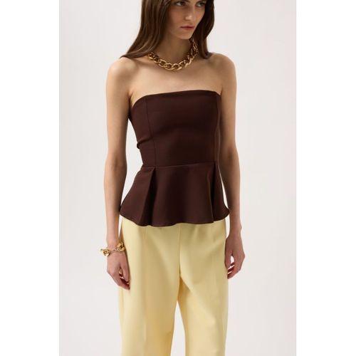 Pileli Straplez Bluz