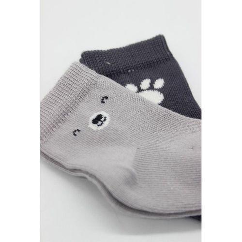 Bistyle Bistyle Bear Penye Soket Çorap 2'Li BS10116 Gri