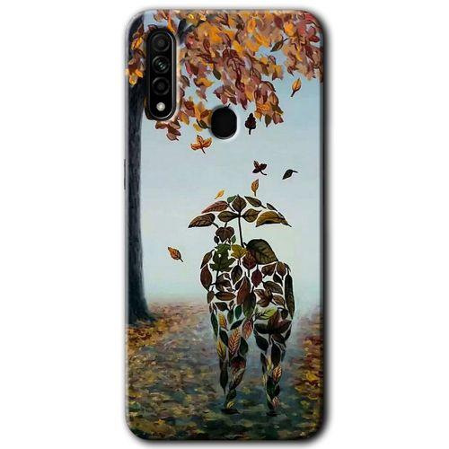 Oppo A31 Kılıf HD Desen Baskılı Arka Kapak - Doğadan Aşk + Kırılmaz Cam