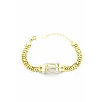 Taşlı Zincir Bileklik - Altın