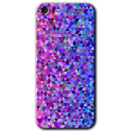 MRCİLETİSİM iPhone 5s Kılıf HD Desen Baskılı Arka Kapak + Temperli Cam - Pixel Mozaik