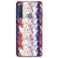 Samsung Galaxy A9 2018 Kılıf Pastel Renkler (3) Kapak Kırmızı Lacivert