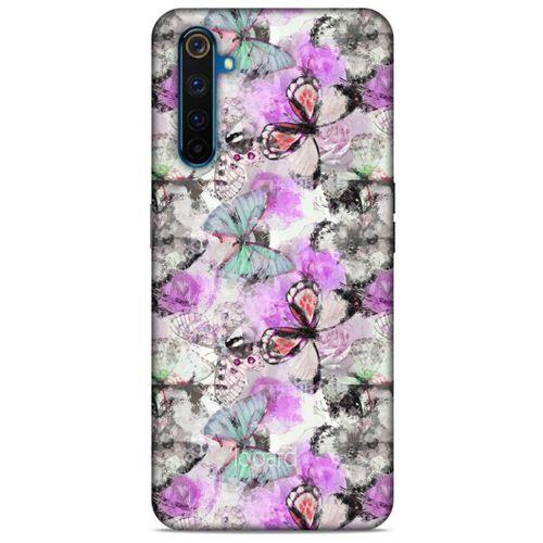 Oppo Realme 6 Pro Kılıf Kelebek Etkisi (15) Antişok Kılıf Mor Beyaz