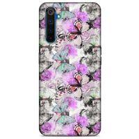 Oppo Realme 6 Pro Kılıf Kelebek Etkisi (15) Antişok Kılıf Mor Beyaz