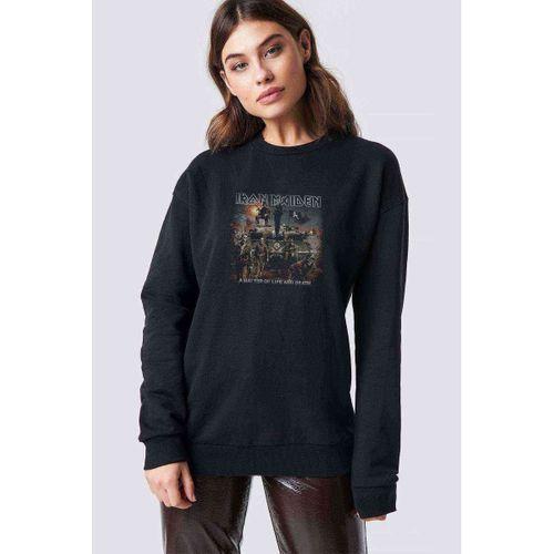 IRON MAIDEN A MATTER Baskılı Siyah Kadın Sweashirt