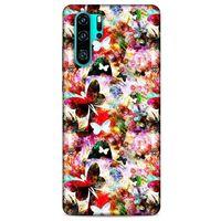 Huawei P30 Pro Kılıf Kelebek Etkisi (16) Kalın Kılıf Yeşil Mavi
