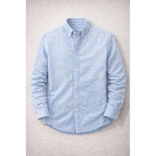 Chad Modal Kumaş Çizgili Yazlık Relaxed Fit Erkek Gömlek - Açık Mavi