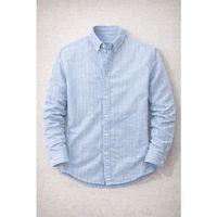 Chad Modal Kumaş Çizgili Yazlık Relaxed Fit Erkek Gömlek - Açık Mavi