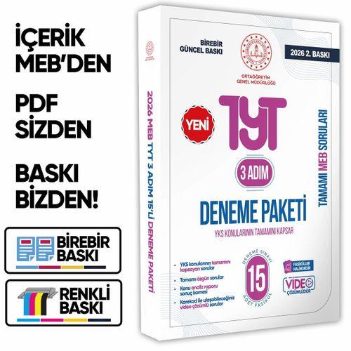 2026 3 Adım YKS-TYT MEBİ Özgün Sorular 15li Deneme Paketi Video Çözümlü BASKI ÜCRETİ