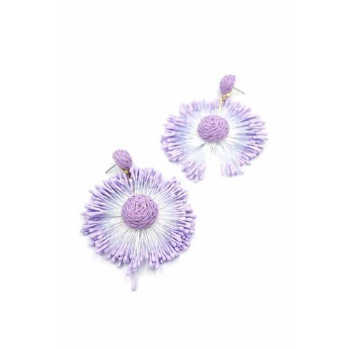 Güneş Hasır Küpe - Mor