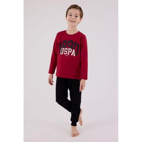U.S.Polo U.S. Polo Assn Uzun Kol Pijama Takım US2203-4 Bordo