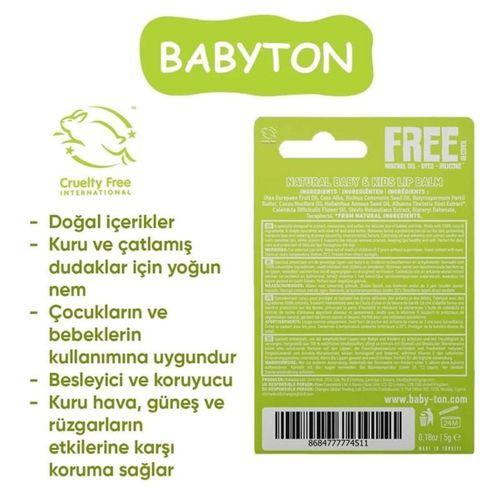 Babyton Babyton Bebek ve Çocuklar İçin Doğal Dudak Koruyucu Balm Naturel