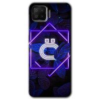 OPPO Oppo A73 Kılıf HD Desen Baskılı Arka Kapak - Dark Neon Yaprak Ö Harfi
