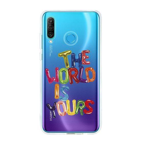 Huawei P30 Lite The World Is Yours Premium Şeffaf Silikon Kılıf