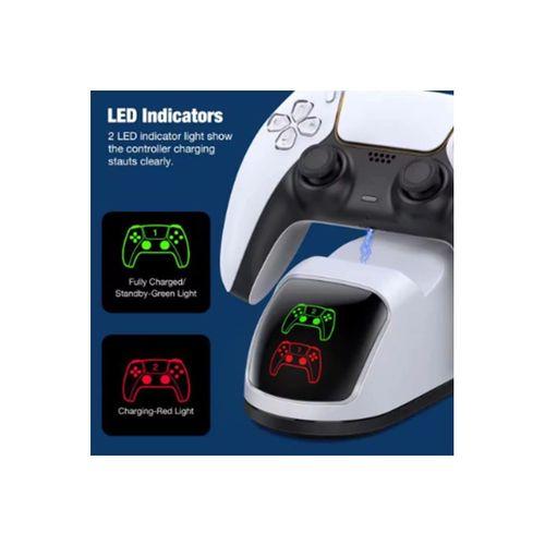 Ps5 Dualsense Uyumlu Çiftli Şarj İstasyonu Hızlı Şarj Standı Led Şarj Göstergeli