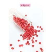 Dökme Cam Kum Boncuk Büyük Boy (6/0) 4 mm - 60 Gram - Açık Kırmızı - BNC125