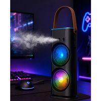 Rgb Işıklı Spreyli Masa Fanı Çift Motorlu Güçlü Üflemeli Taşınabilir Fan