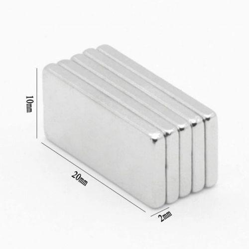 20×10×2 Mm N35 Neodyum Mıknatıs – Köşeli, Nikel Kaplama  50’li Set