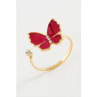 Kelebek Taşlı Mineli Yüzük