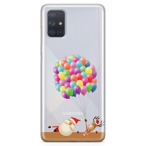 Samsung Galaxy A71 Kılıf Balon Noel Geyik Arka Kapak Koruma Desenli Full Koruyucu