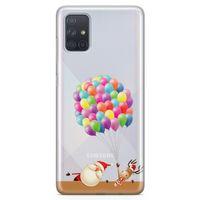 Samsung Galaxy A71 Kılıf Balon Noel Geyik Arka Kapak Koruma Desenli Full Koruyucu