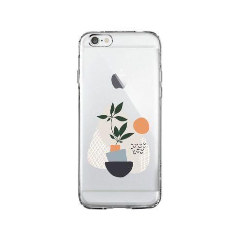 iPhone 6 Bitki Art Tasarımlı Premium Şeffaf Silikon Kılıf