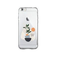 iPhone 6 Bitki Art Tasarımlı Premium Şeffaf Silikon Kılıf