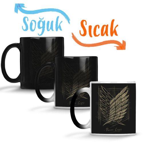 Attack On Titan Recon Corps Sihirli Kupa Bardak Porselen